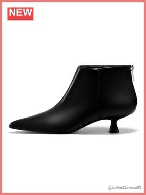 Kitten Low Heel Booties Pointed Toe Short Ankle Boots Back Zipper Fall Shoes